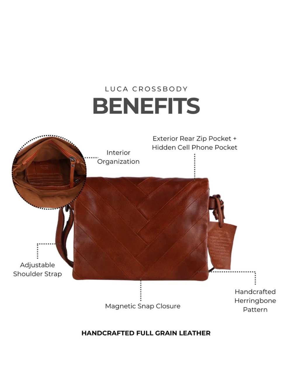 latico Tan Leather Crossbody Bag - Picture 4 of 9